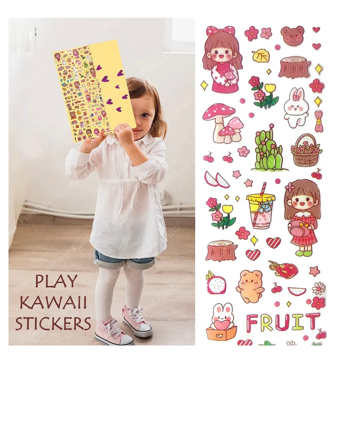 Kawaii Sticker Sheets ( Set of 20 sheets )