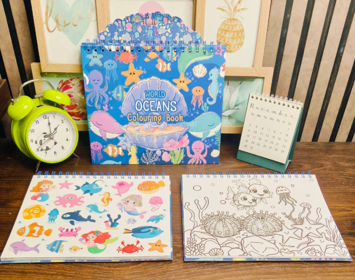 Coloring book with stickers