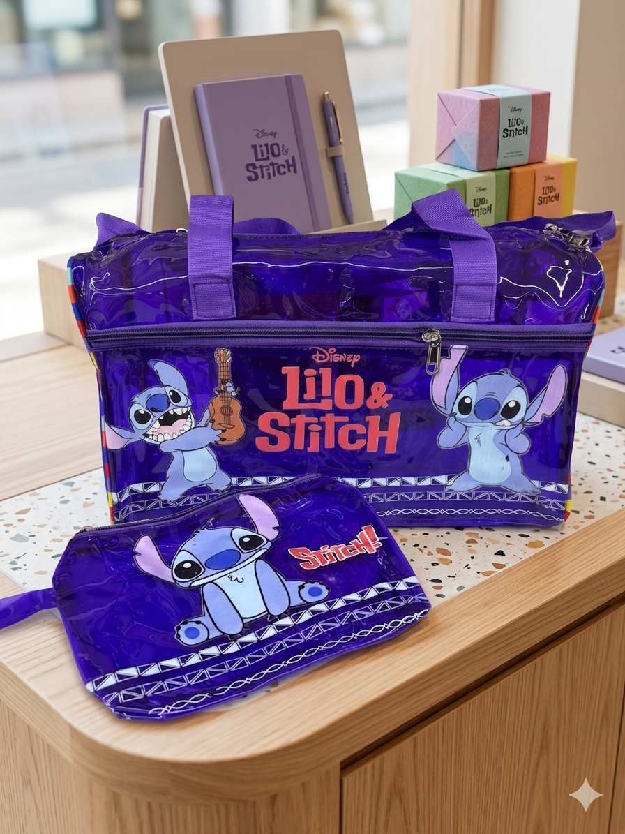 Character Neon Jelly Duffle Bag with Pouch