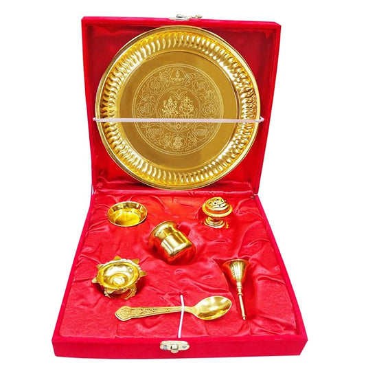 Gold Plated Pooja Thali Set