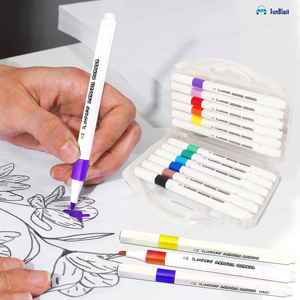 Doddledash Slimgrip Acrylic Marker – Set of 12