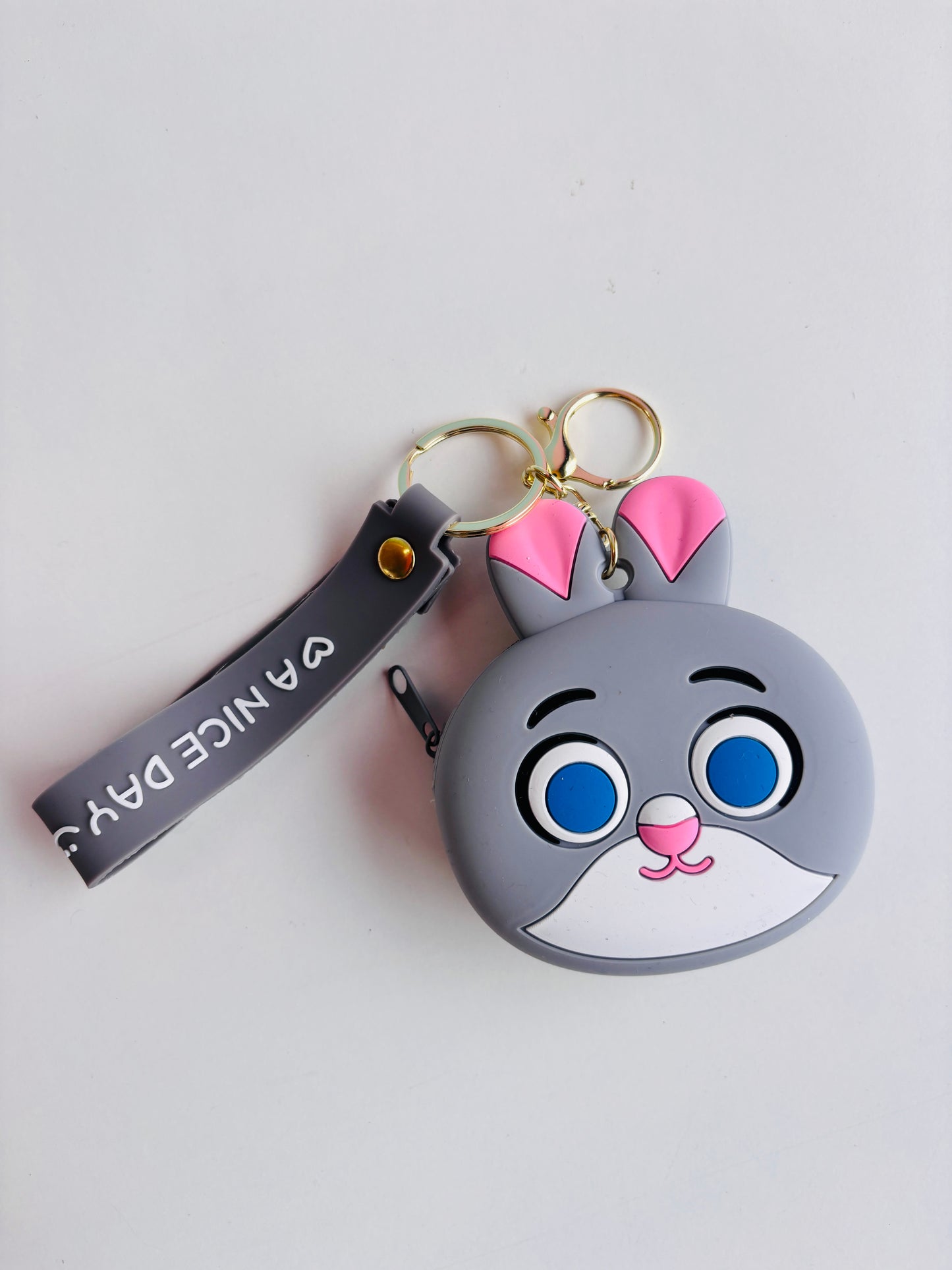 Silicone coin pouch keychain