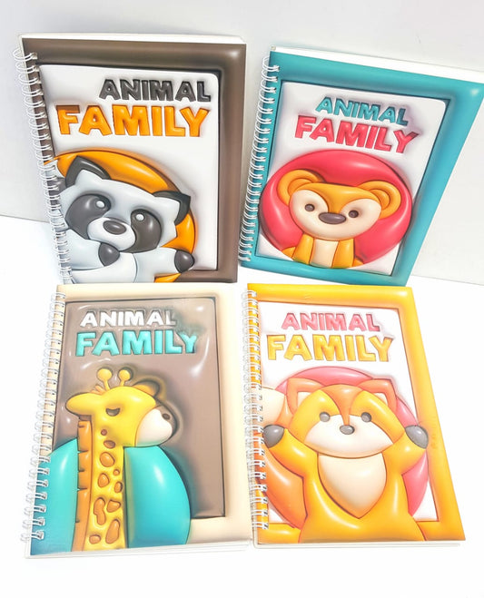 Animal 3D Design Spiral Diary