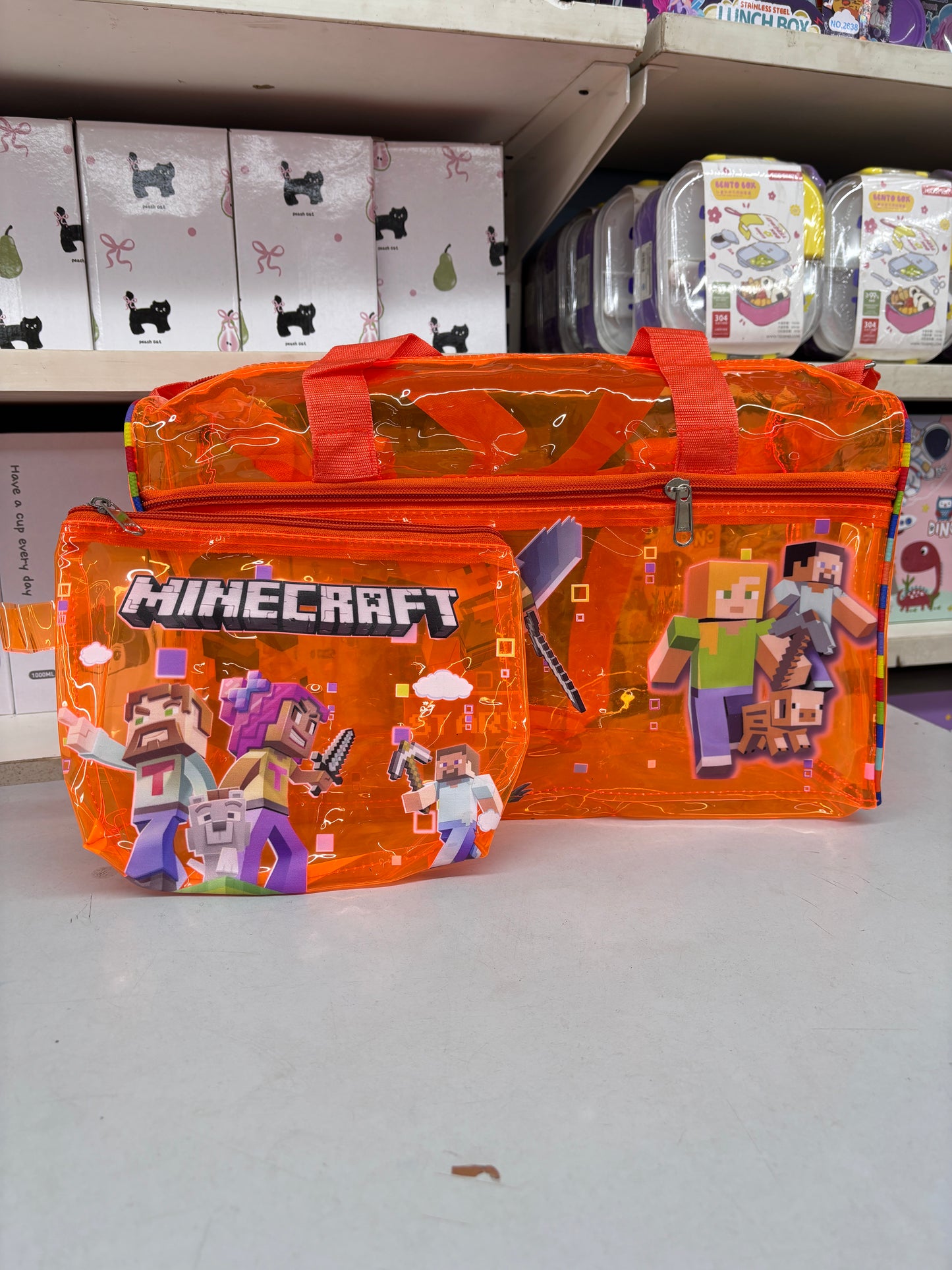 Character Neon Jelly Duffle Bag with Pouch