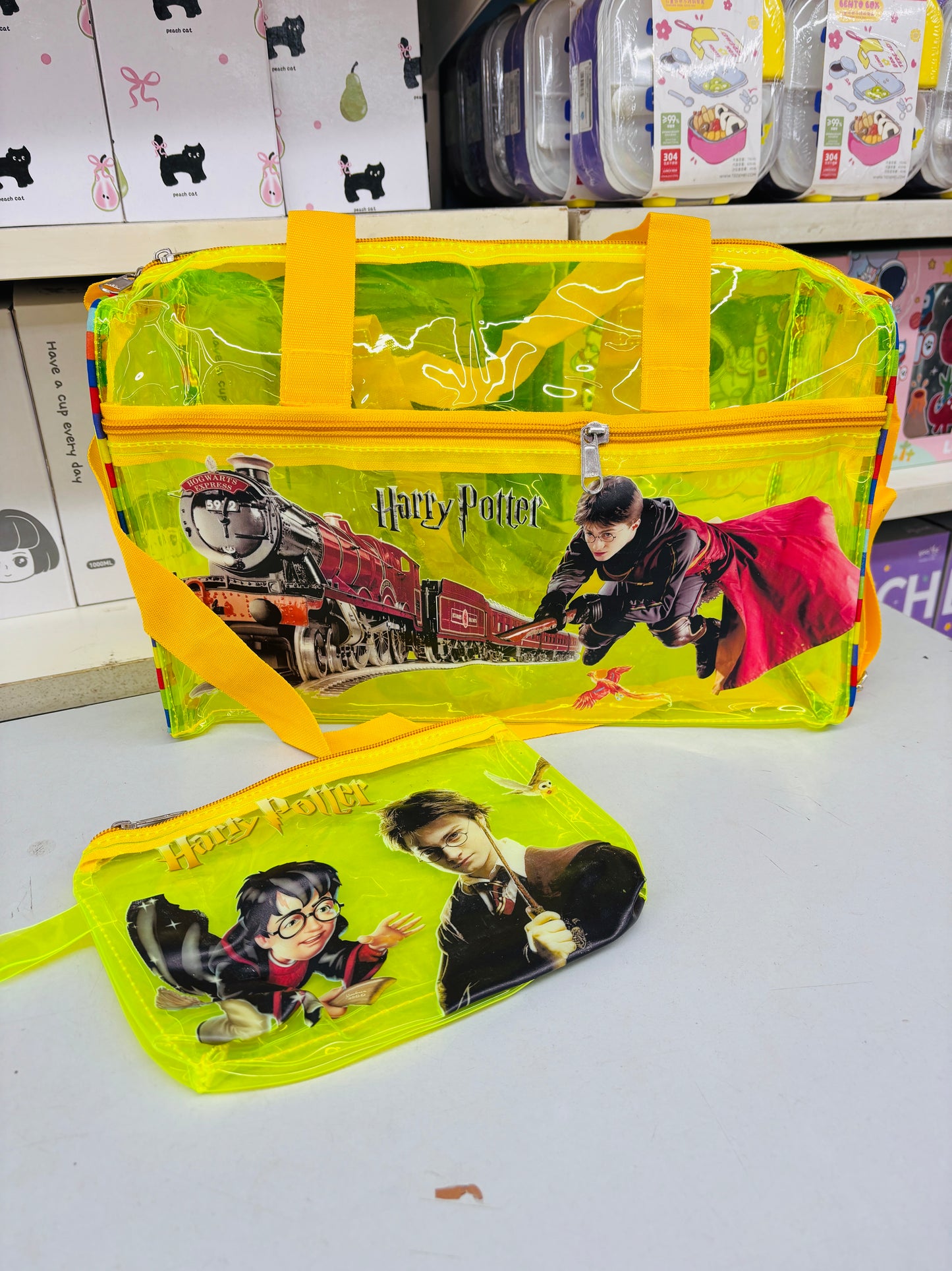 Character Neon Jelly Duffle Bag with Pouch