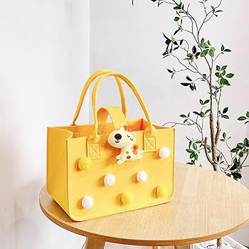 Pom Pom Tote Bag with Handles
