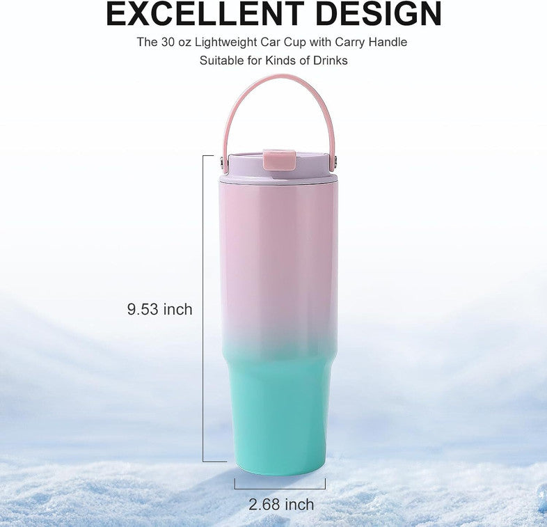 Pastel Dual Shade Tumbler With Handle