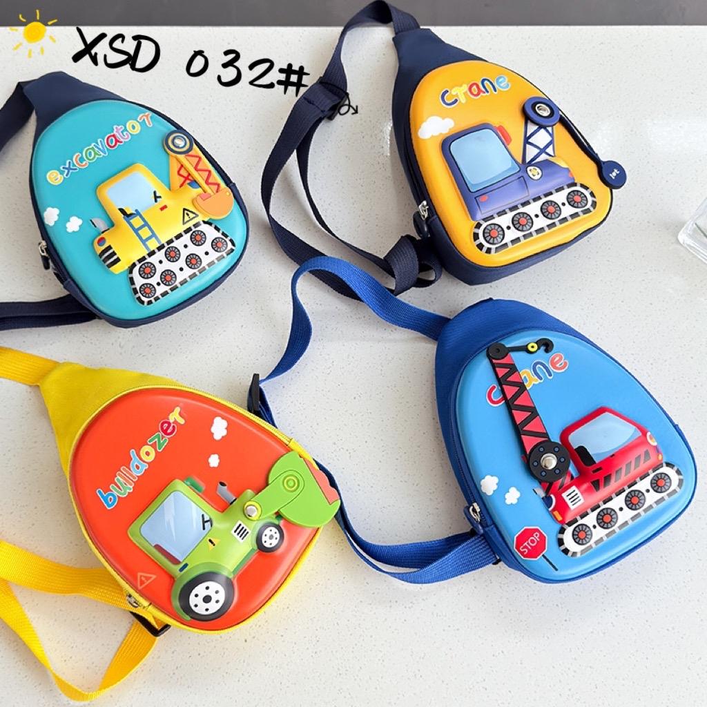 Construction Vehicles Kids Chest Sling Bag