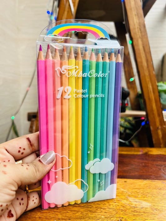 Rainbow Pastel Pencil Colors ( Pack of 12 )