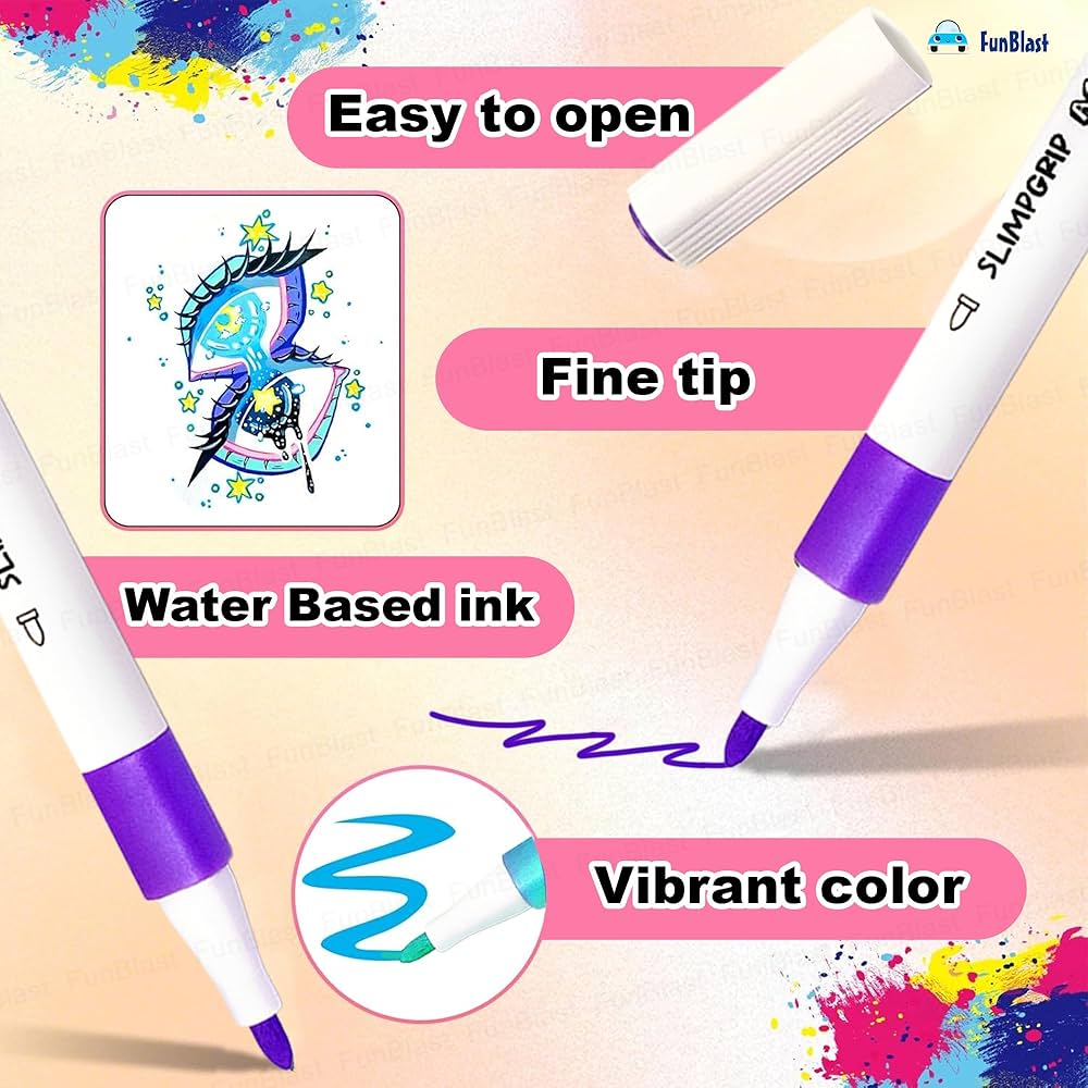 Doddledash Slimgrip Acrylic Marker – Set of 12