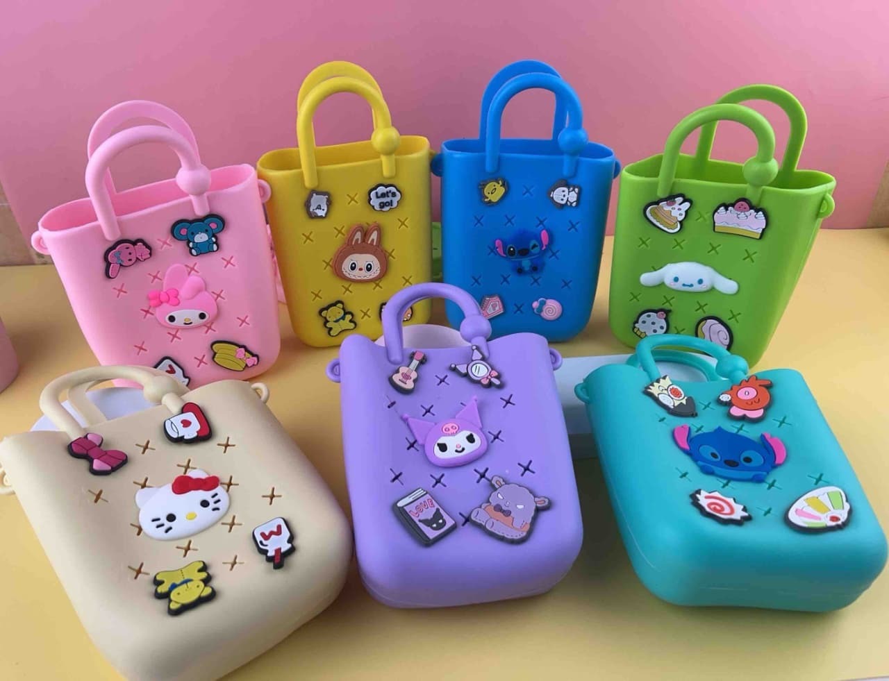 Silicone Sling Bag with Charms