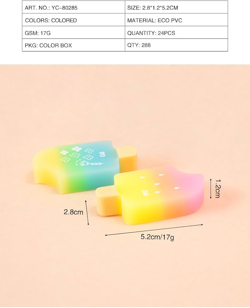 Gradient Cute Eraser Set 🐻