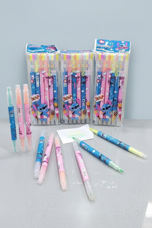 Stitch Double-Sided Fluorescent Highlighter Pen Set