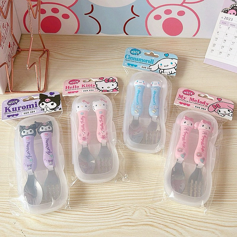 Sanrio Spoon and Fork Set with Case