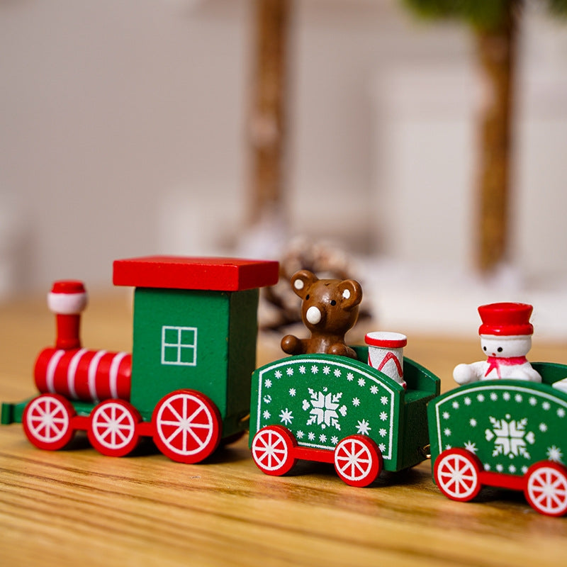 Christmas Wooden Train Set