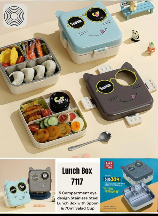 Cat Design Bento Stainless Steel Lunch Box