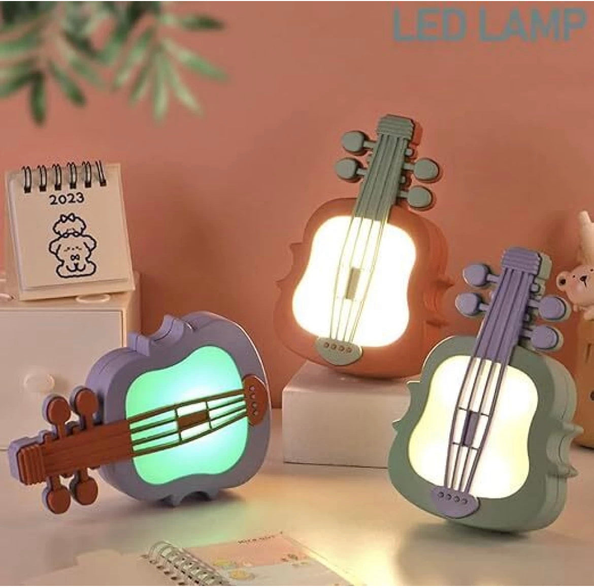 Mini Guitar LED Desk Lamp