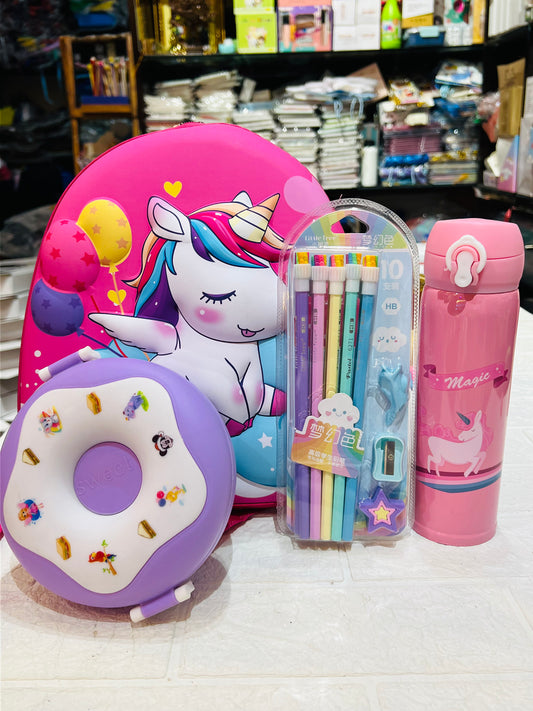 Unicorn Bag + Bottle + Lunch + Pencil Set Hamper