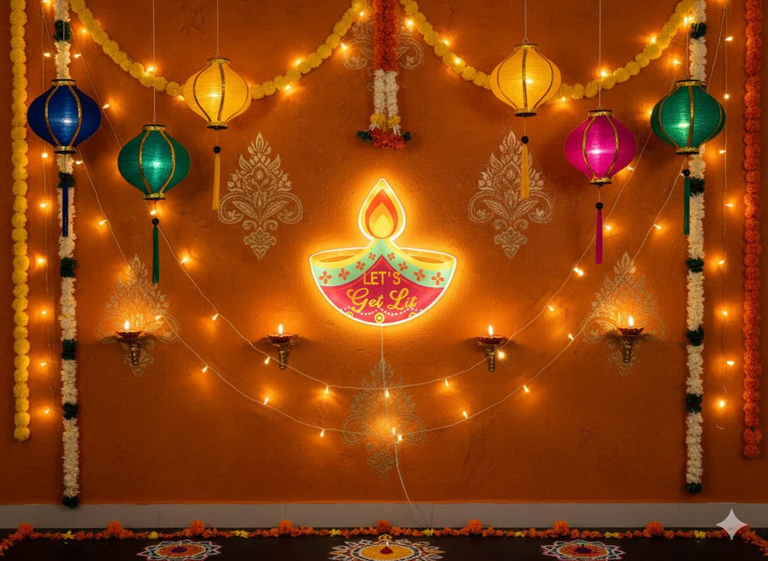 Diya Design Diwali Wall Light
