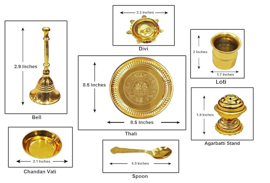 Gold Plated Pooja Thali Set