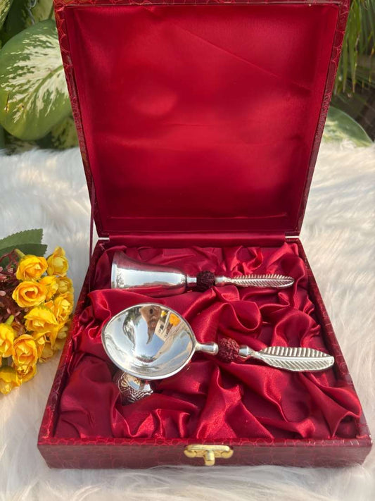 Rudraksh Bell With Silver Plated Diya