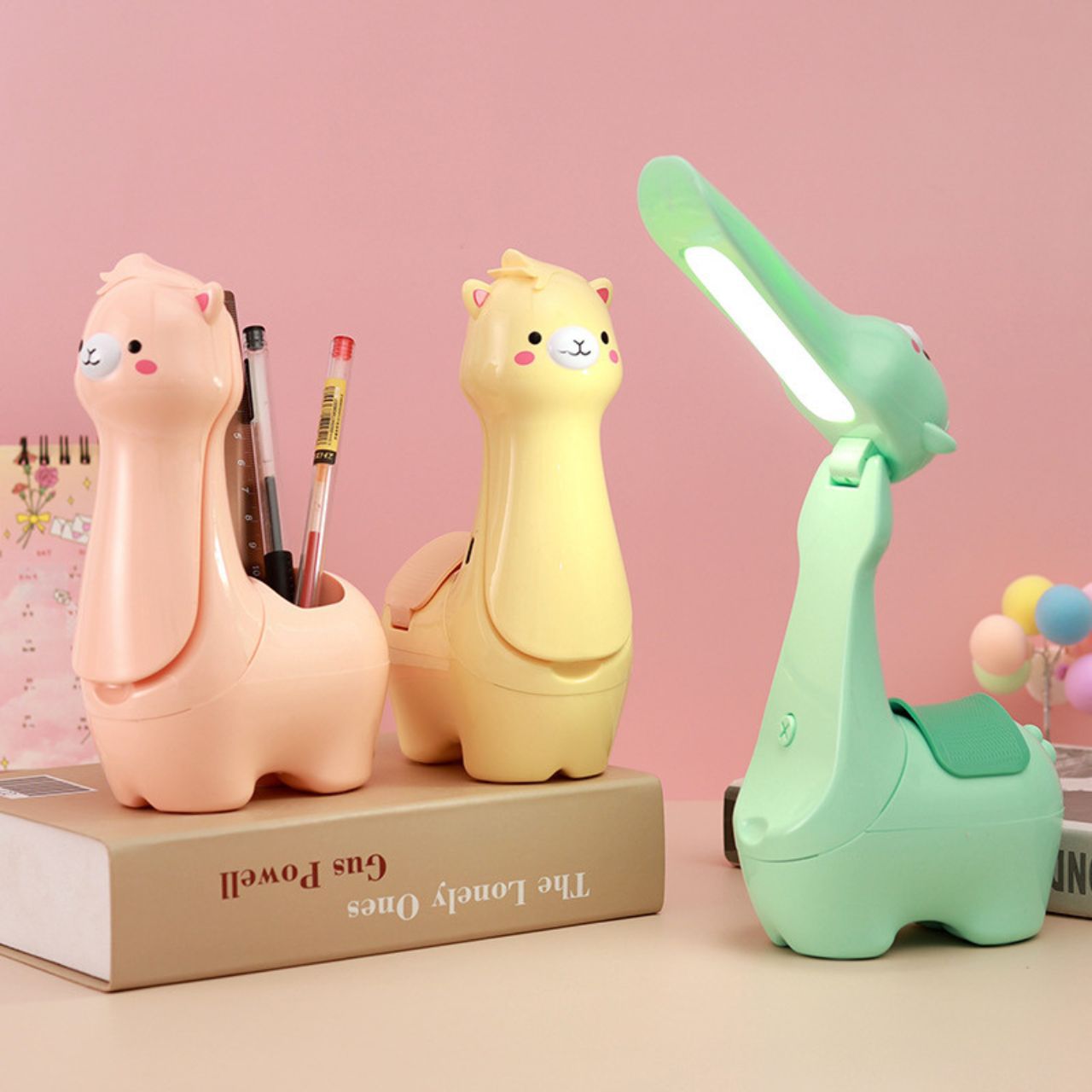 Cute Cartoon Folding Lamp With Pen Holder ( 397-4 )