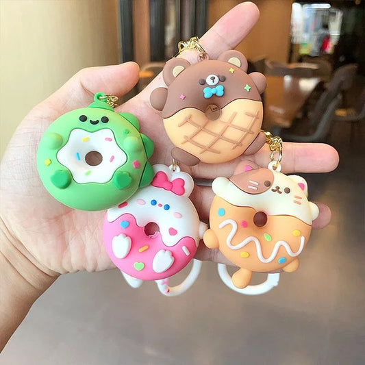 Cute Animal Donut Friend Keychain (Pack of 1)