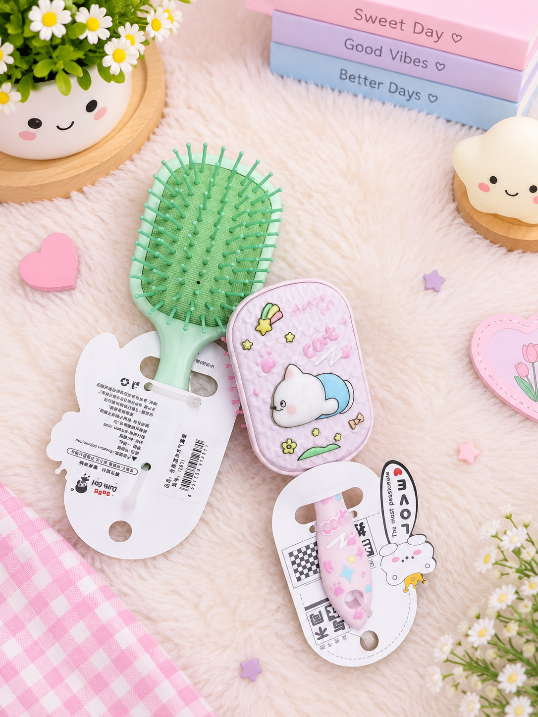 Cute Pastel Cartoon Hair Brush