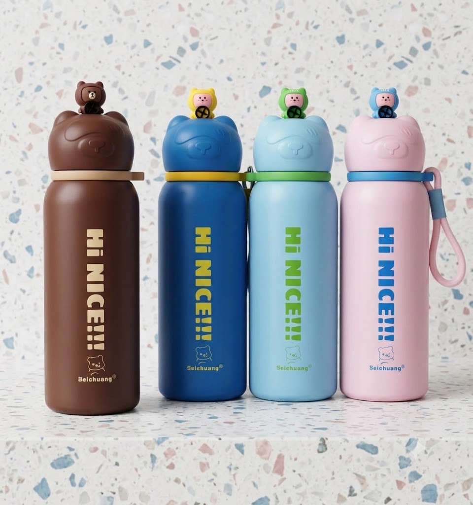 3D Mini Bear Topper Bottle