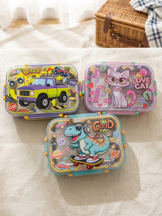 Cartoon Printed Stainless Steel Kids Lunch Box