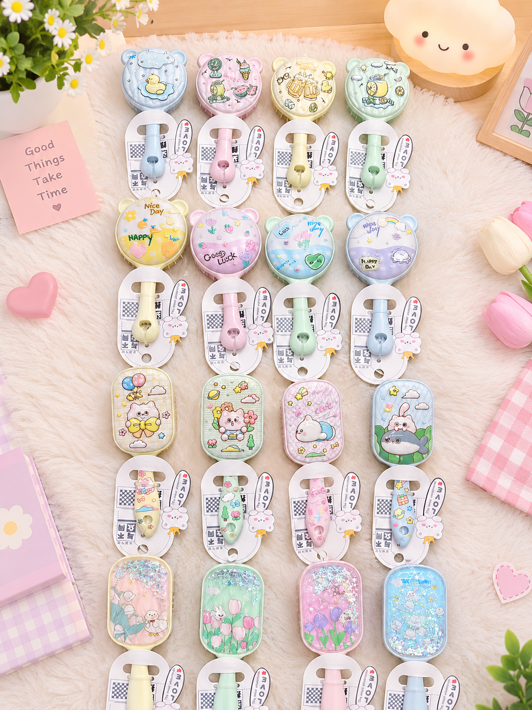 Cute Pastel Cartoon Hair Brush